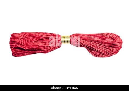 Isoliertes Foto eines roten Fadenkreuzes auf weißem Hintergrund. Stockfoto