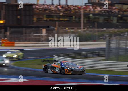 58 PRETTE Louis, SMALLEY Adam, Garage 59, McLaren 720S GT3 EVO, Action während der 6. Runde des GT World Challenge Sprint Cups mit AWS 2025, vom 18. Bis 20. Juli 2025 auf dem Misano World Circuit Marco Simoncelli in Misano Adriatico, Italien Stockfoto