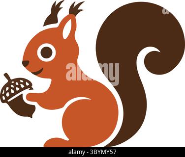 Logo mit Eichhörnchen Stock Vektor