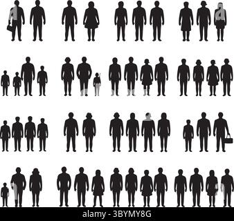 Personen und Bevölkerung Symbol gesetzt Stock Vektor