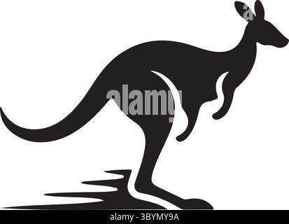 Die Silhouette eines Kängurus Stock Vektor