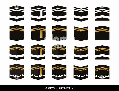 Kaaba Icon Logo Vektor-Designvorlage Stock Vektor
