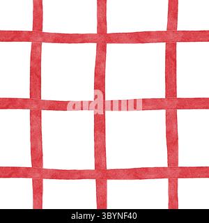 Nahtloses Karomuster handgezeichnet. Nautischer Stil auf weißem Hintergrund zum Bedrucken von Bettwäsche und kuscheligen Pyjamas. Abstrakt Stockfoto
