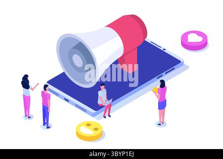 Weiterleitungsmarketing. Verweis auf ein Vektor-Illustrationskonzept eines Freundes. Kann für Landing-Page oder mobile App verwendet werden. Stock Vektor