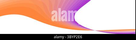 Weißes abstraktes Banner mit orangefarbenem und violettem Farbverlauf. Futuristisches Design Stock Vektor