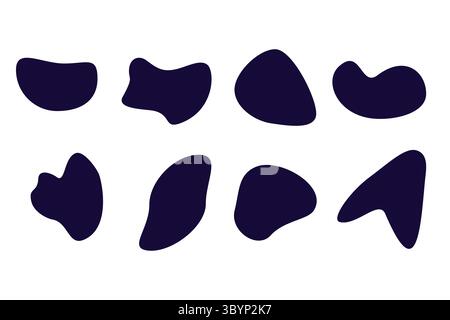 Dynamische amorphe organische Formen, fluide Formen gesetzt. Vektorelement für die Konstruktion. Stock Vektor