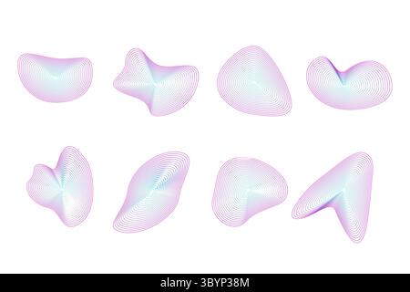 Dynamische amorphe organische Formen, fluide Formen gesetzt. Vektorelement für die Konstruktion. Stock Vektor