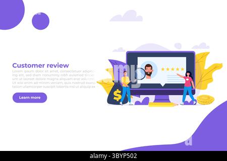 Kundenbewertung, Usability Evaluation, Feedback, Bewertungssystem iconcept. Vektorabbildung Stock Vektor
