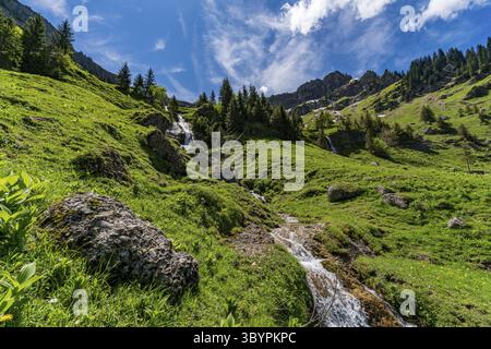 Bergtour über die Brunnenauscharte zum Hochgrat auf der Nagelfluhkette im Allgau Stockfoto