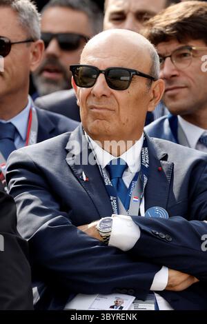 19. Juni 2023, Le Bourget, seine-Saint-Denis, Frankreich: Le Bourget (Frankreich), 19.06.2023.- Eric Trappier, CEO von Dassault Aviation, nimmt am 19. Juni 2023 an der Internationalen Paris Air Show am Flughafen ParisñLe Bourget in Le Bourget Teil. (Francia) (Foto: © Ludovic Marin/POOL via ZUMA Press Wire) Stockfoto