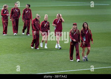 Basel, Schweiz. Juli 2025. Basel, Schweiz, 19. Juli 2025 Spieler aus Deutschland vor dem Viertelfinale der UEFA Frauen EURO 2025 zwischen Frankreich und Deutschland im St. Jakob-Park in Basel, Schweiz. (Priscila Bütler/SPP) Credit: SPP Sport Press Photo. /Alamy Live News Stockfoto