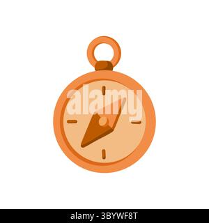 Flache Vektor-Illustration von drei braunen Berggipfeln in warmen Sonnenuntergangstönen. Minimalistische Landschaft mit ruhiger Atmosphäre. Perfekt für Naturthemen Stock Vektor