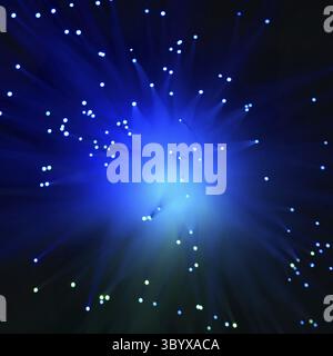 Farbenfroher abstrakter Hintergrund. Lampe mit Lichtwellenleiter Stockfoto