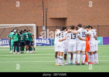 Toronto, Kanada. Juli 2025. Vancouver FC Team während des Spiels der kanadischen Premier League zwischen Vancouver FC und York United im York Lions Stadium. Am 19. Juli 2025 in Toronto, Kanada. (Foto: Leonardo Ramirez/Eyepix Group/SIPA USA) Credit: SIPA USA/Alamy Live News Stockfoto
