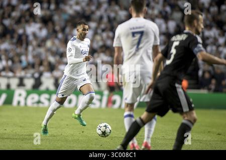 August 2017 - Kopenhagen, Dänemark - Dänemark, Kopenhagen - 23. August 2017. Youssef Toutouh (24) vom FC Kopenhagen während des Champions-League-Qualifikationsspiels zwischen dem FC Kopenhagen und Qarabag FK in Telia Parken. (Foto: © Samy Khabthani/Gonzales Foto via ZUMA Press) Stockfoto