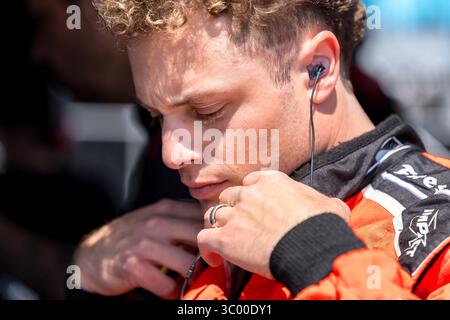 Der Fahrer DER NTT INDYCAR-SERIE, SANTINO FERRUCCI (14) (USA) aus Woodbury, Conneticut, bereitet sich auf das Training für die Ontario Honda Dealers Indy Toronto am Exhibition Place in TORONTO vor. Stockfoto