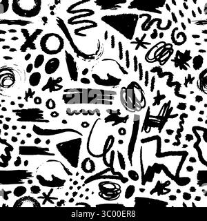 Nahtlose handgefertigte Hintergrundstriche. Nicht AI, Vektorillustration Stock Vektor