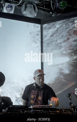 September 2017 - Kopenhagen, Dänemark - Dänemark, Kopenhagen - 16. September 2017. Der amerikanische Plattenproduzent, DJ und Turntablist DJ Shadow gibt ein Live-Konzert im Pumpehuset in Kopenhagen. (Foto: Gonzales Photo / Alberto Grasso) (Foto: © Alberto Grasso/Gonzales Photo via ZUMA Press) Stockfoto