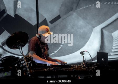September 2017 - Kopenhagen, Dänemark - Dänemark, Kopenhagen - 16. September 2017. Der amerikanische Plattenproduzent, DJ und Turntablist DJ Shadow gibt ein Live-Konzert im Pumpehuset in Kopenhagen. (Foto: Gonzales Photo / Alberto Grasso) (Foto: © Alberto Grasso/Gonzales Photo via ZUMA Press) Stockfoto