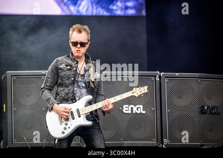 Juni 2022, Norwegen, Oslo, Ekebergsletta: Oslo, Norwegen. Juni 2022. Die englische Rockband Deep Purple gibt ein Live-Konzert während des norwegischen Musikfestivals Tons of Rock 2022 in Oslo. Hier ist Gitarrist Simon McBride live auf der Bühne zu sehen., Credit:Terje Dokken / ZUMA Press (Credit Image: © Terje Dokken/Gonzales Foto via ZUMA Press) Stockfoto