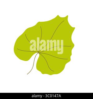 Kürbisblatt Hand gezeichnet Zeichentrickfilm einfache Illustration in warmen Farben, Clipart für saisonale Herbstferien Feiertagsdesign, Thanksgiving, Halloween Dekor Stock Vektor