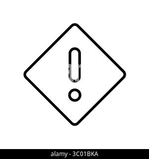 Dieses Bild zeigt ein Warnschild mit einem Ausrufezeichen in Rautenform, das die Vorsicht und Wachsamkeit in verschiedenen Sicherheitskontexten betont. Stock Vektor
