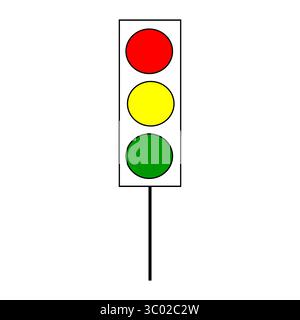Ampelsymbol. Symbol für Signalsteuerung. Vektor für Straßenverkehrssicherheit. Abbildung Stop Go. Stock Vektor