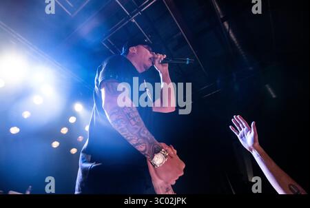 7. November 2019, Kopenhagen, Dänemark: Kopenhagen, Dänemark. November 2019. Der amerikanische Rapper und Lyriker Demrick spielt ein Live-Konzert im Pumpehuset in Kopenhagen. (Foto: Gonzales Photo – Joe Miller) (Foto: © Joe Miller/Gonzales Photo via ZUMA Press) Stockfoto