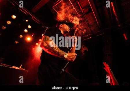 7. November 2019, Kopenhagen, Dänemark: Kopenhagen, Dänemark. November 2019. Der amerikanische Rapper und Lyriker Demrick spielt ein Live-Konzert im Pumpehuset in Kopenhagen. (Foto: Gonzales Photo – Joe Miller) (Foto: © Joe Miller/Gonzales Photo via ZUMA Press) Stockfoto