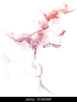 Ein detailliertes mikroskopisches Bild, das das komplizierte Netzwerk roter verzweigter Blutgefäße in einem blassen, strukturierten biologischen Gewebe zeigt. Stock Vektor