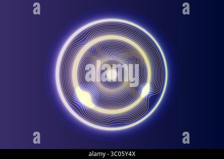 Sound Circle Wave oder Big Data Visualisierung. Abstrakter Zeilenhintergrund. Vektorabbildung Stock Vektor
