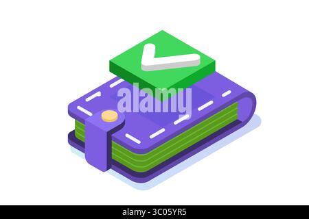 Transaktion genehmigt, Finanztransaktionen, bargeldlose Zahlung, Geldwährung, Zahlung NFC-Isometrisches Konzept. Vektorabbildung. Stock Vektor