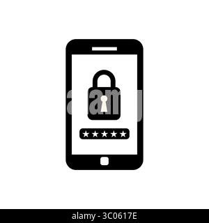 Smartphone mit Vorhängeschloss, das Datenschutz, Privatsphäre und Cybersicherheit symbolisiert. Konzept für sichere Kommunikation, mobile Verschlüsselung und Online-Sicherheit Stock Vektor