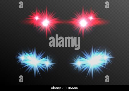 Realistische Blinkleuchten der Sirene. Vektorabbildung. Stock Vektor