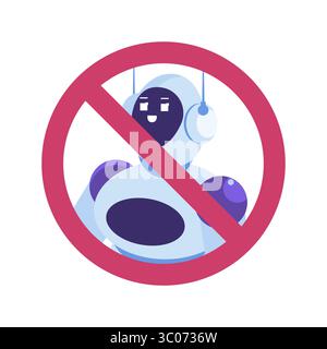 Kein Roboterzeichen. Vektorabbildungen. Stock Vektor