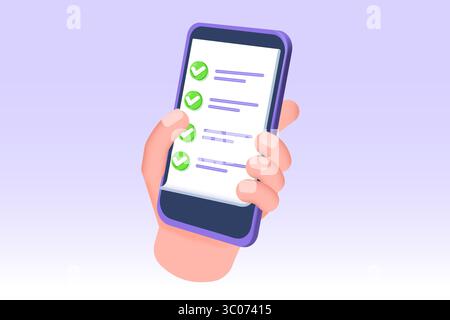 Online-Tests, E-Learning, Bildung 3D realistisches Konzept. Vektorabbildung. Stock Vektor