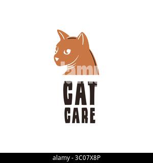 Cat Care Logo Stock Vektor