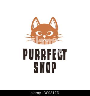 Purrfect Shop-Logo Stock Vektor
