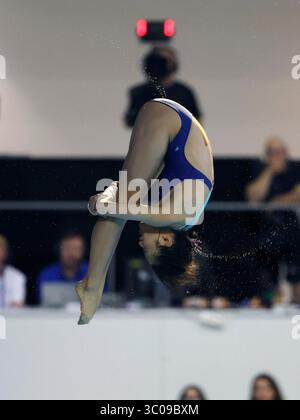 Berlin, Deutschland. Juli 2025. Lu Wei aus China tritt am 20. Juli 2025 beim Women's Platform Final of Diving bei den FISU World University Games 2025 in Berlin an. Quelle: Du Zheyu/Xinhua/Alamy Live News Stockfoto