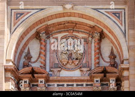 Hauptportal der Kathedrale von Malaga, Andalusien, Spanien Stockfoto