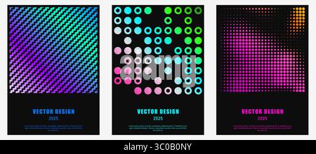 Buntes Posterset. Moderner abstrakter Werbeflyer Hintergrund. Vektorabbildung EPS10 Stock Vektor