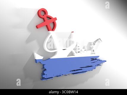 Illustration des kommerziellen Seehafens. 3D-Rendering Stockfoto