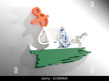 Illustration des kommerziellen Seehafens. 3D-Rendering Stockfoto