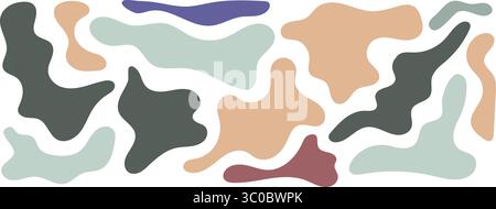 Freiform-Blob-Formen. Abstrahiert Amöbenformen, freie organische Elemente Stock Vektor