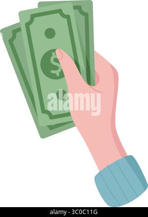 Weibliche Hand Hält Bargeld Stock Vektor