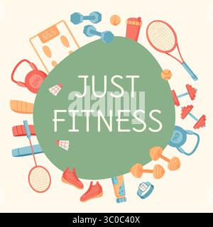 Farbenfrohe Flache Fitness-Banner Stock Vektor