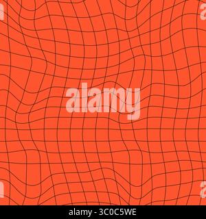 Psychedelische Schachbretthintergründe. Wellige Vektor-Illustrationen, trendiger psychedelischer Stil und grooviges Farb-Schachbrett Stock Vektor