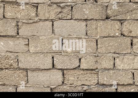 Natürliche Wandstruktur aus Steinmauern, ideal für Design, Architektur und Hintergrund. Vorderansicht, Nahaufnahme Stockfoto