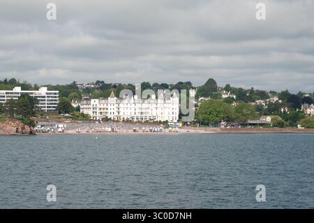 Das Grand Hotel Torbay Road Torquay Devon UK vom Englischen Ärmelkanal aus gesehen Stockfoto