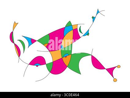 Abstrakte Kunst „Krabbe in hellen Farben“ Stockfoto